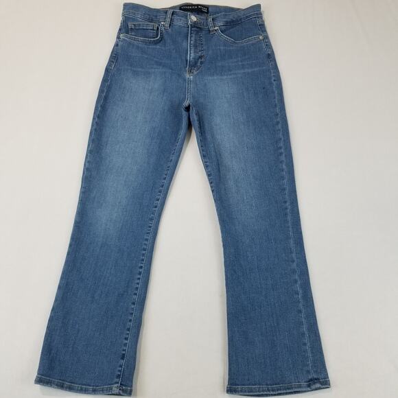 Veronica Beard Jeans 29/8 Carly Kick Flare High Rise Sierra Medium Wash Cropped
